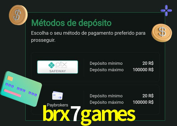 O cassino brx7games oferece uma grande variedade de métodos de pagamento